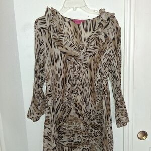 Sunny Leigh Animal Print Blouse - Brown and Black
